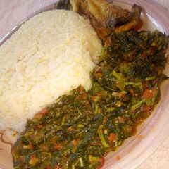 Rice with spinach A picture of Rice with spinach.