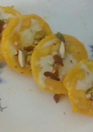 A picture of Mango Ice cream Rolls.