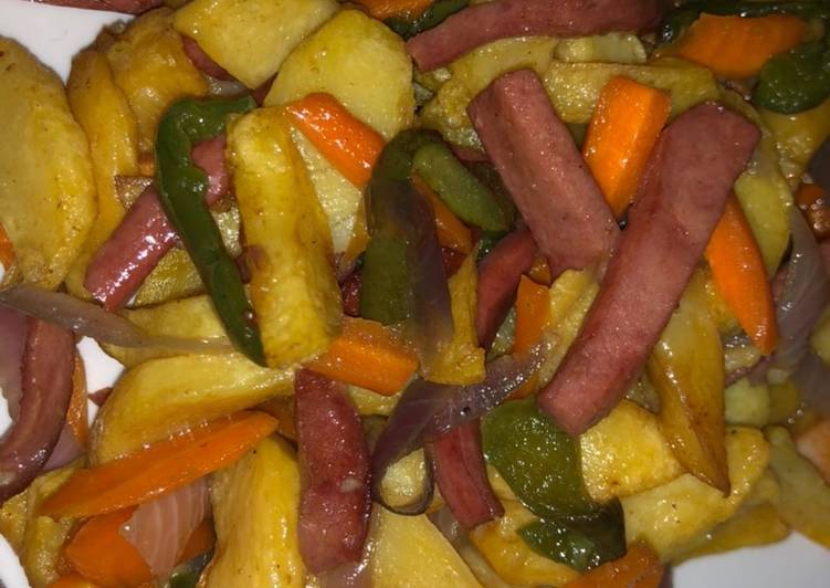 Recipe of Tasty Chips and stir fry with sausage | This is Recipe So Favorite You Must Test Now !!