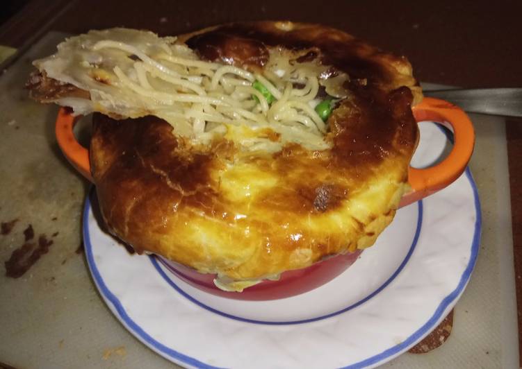 Cazuela de falso Ramen con pollo