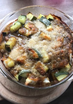 Rakott tàl😀Rizstészta-cs. mell-cukkini recept fotója