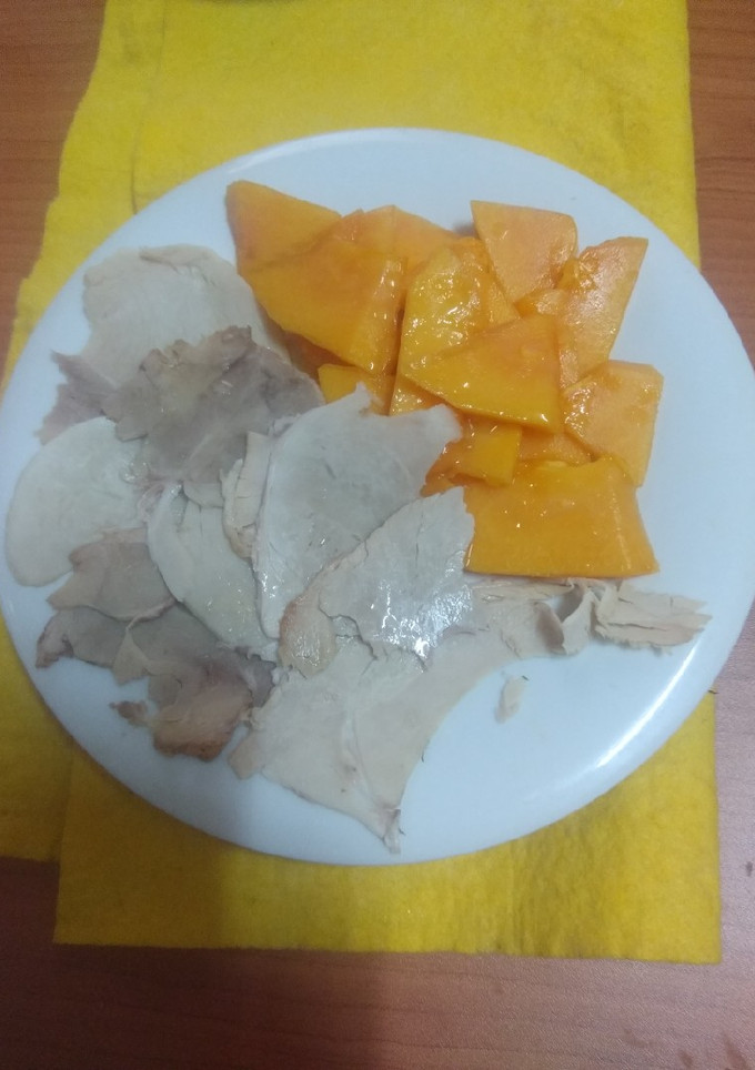 Una foto de Carpaccio de papaya y pata asada receta express