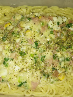 Una foto de Spaghetti con salsa carbonara