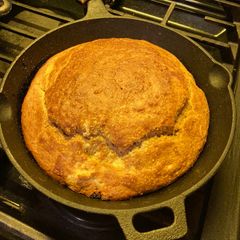 A picture of Sourdough Skillet Corn Bread.