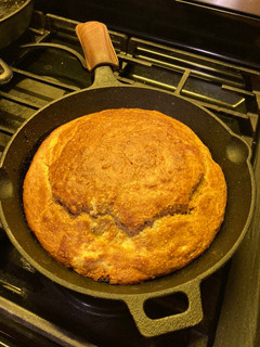 A picture of Sourdough Skillet Corn Bread.