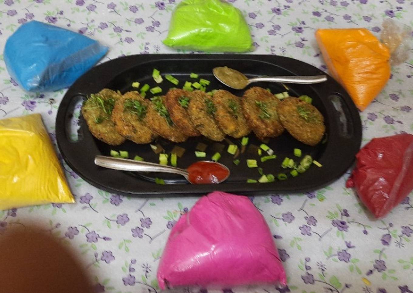 Holi special crispy hara bhara kabab