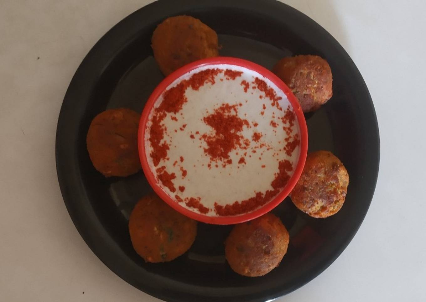 Mix sprout falafel with hummus