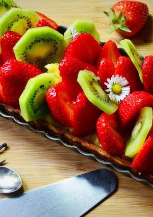 Une photo de Tarte fraises kiwis