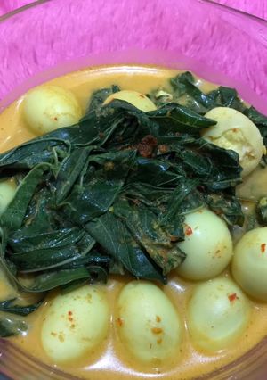 Foto resep Daun singkong telur puyuh