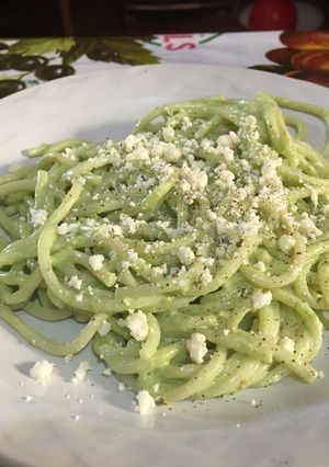 Una foto de Espagueti verde