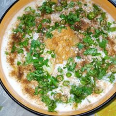 Moong Daal Dahi Baray A picture of Moong Daal Dahi Baray.