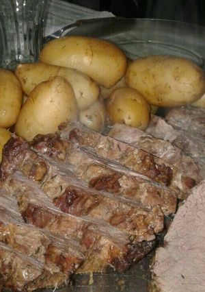 Una foto de Bife de chorizo a la bolsita con papas