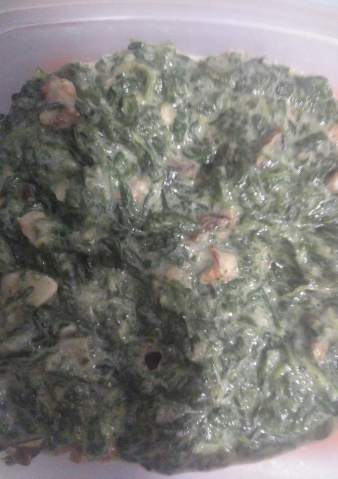Una foto de Espinacas a la crema sin gluten