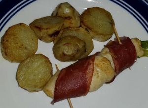 Una foto de Rollito primavera con papitas horneado