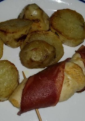 Una foto de Rollito primavera con papitas horneado