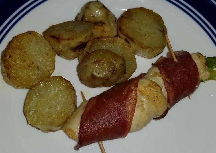 Rollito primavera con papitas horneado