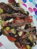 Ensalada de tomates raff y anchoas