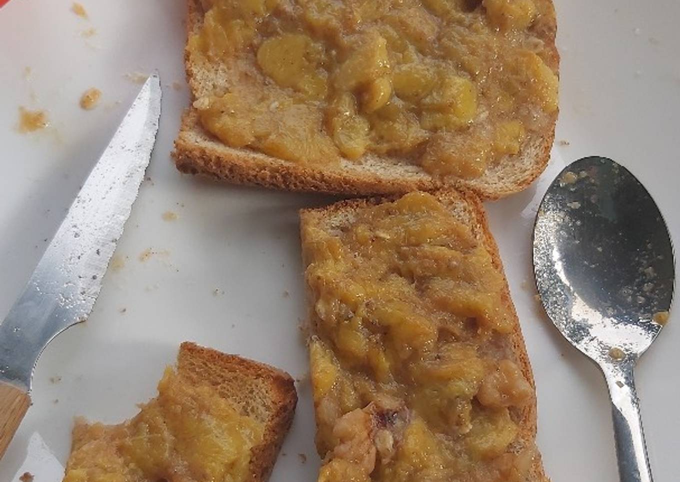 Tostadas con plátanos, miel y canela (estuche de vapor Lékué)