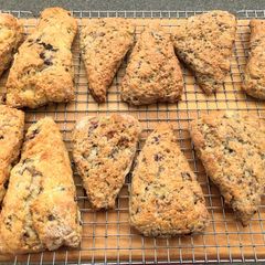 A picture of White Peach and Blackberry Scones.