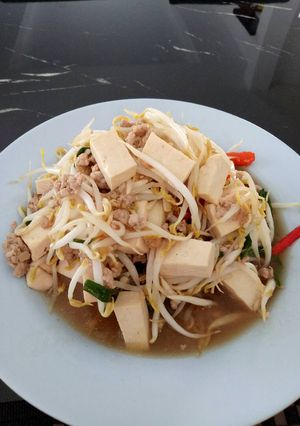 รูปของ ผัดถั่วงอก เต้าหู้ หมูสับ