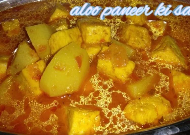 Recipe of Quick Aaloo paneer ki sabzi