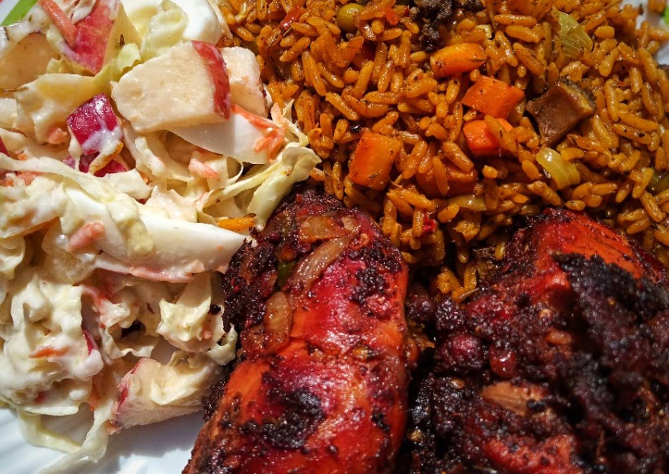 Fried rice and salad