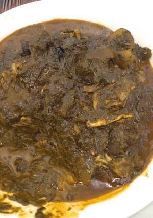 A picture of Afang soup.