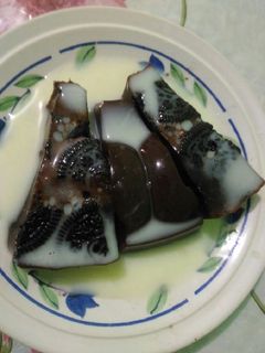 Foto resep Pudding Susu Nutrijell Coklat With Oreo