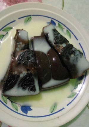 Foto resep Pudding Susu Nutrijell Coklat With Oreo