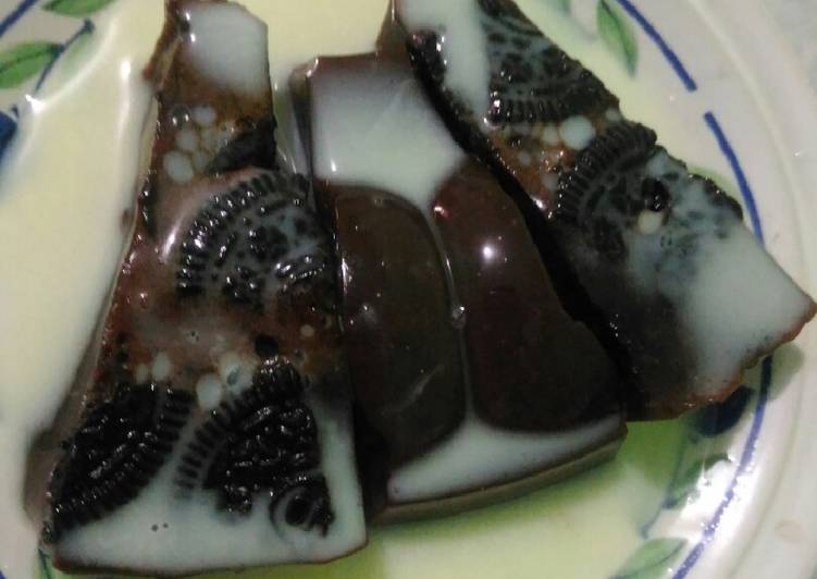 Pudding Susu Nutrijell Coklat With Oreo