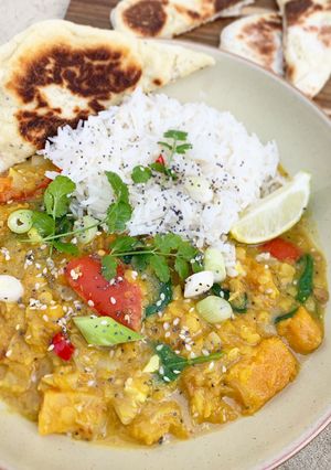 A picture of Lentil & vegetable coconut curry.