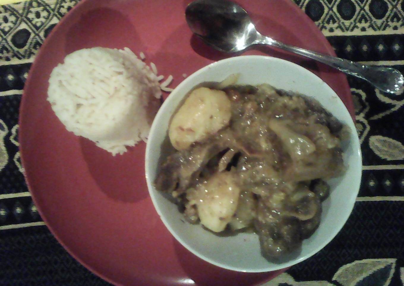 Recipe of Perfect Lamb bones served with rice