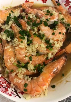 Foto resep Udang kukus bawang putih