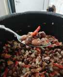 Σαλάτα Φασόλια μπαρμπούνια με τόνο και κόκκινη πιπεριά