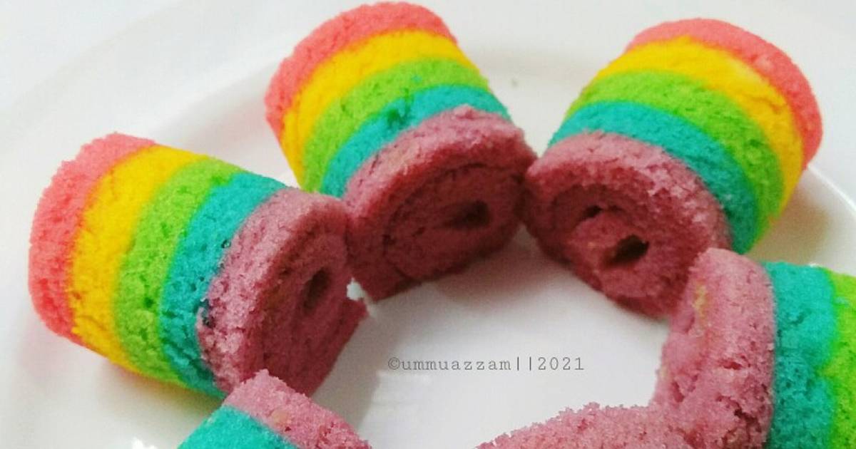 Resep Bolu Gulung Mini Rainbow Oleh Ummu Azzam Cookpad