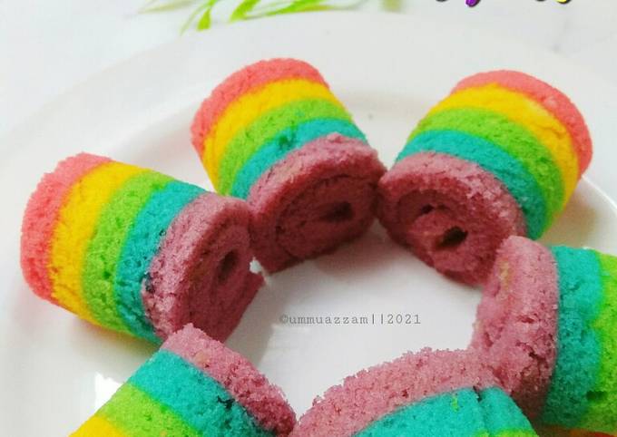 Recipe: Delicious Bolu Gulung Mini Rainbow