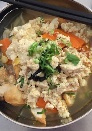Hình của món Bún riêu chay.