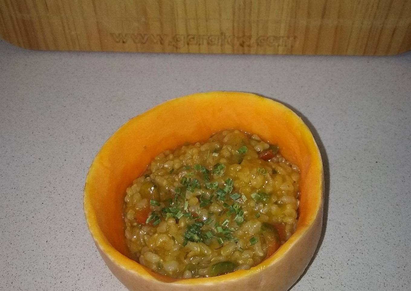 Risotto integral de calabaza