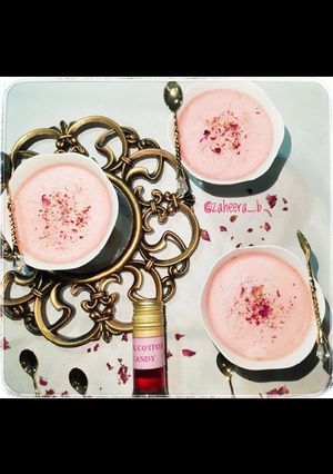 A picture of Pink cotton candy Phirni.