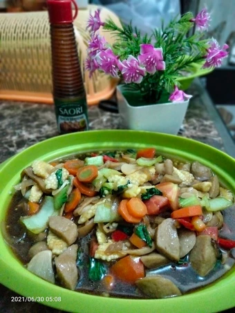 Easy Steps to Prepare Sayur wotel,putren,baso,pakcoy,jamur bumbu teriyaki the  Makes Drooling So Delicious