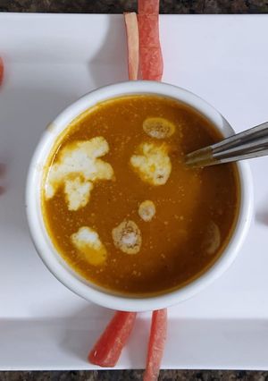 A picture of Roasted Carrot soup.