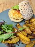 Burgers de mozzarella panées et ses potatoes cuites à l’air fryer