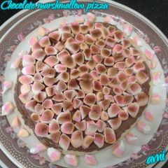 A picture of Chocolate marshmallow pizza.