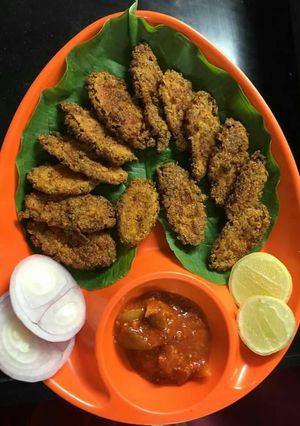 A picture of Karela fry.