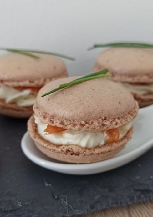 Une photo de Macarons au saumon fumé