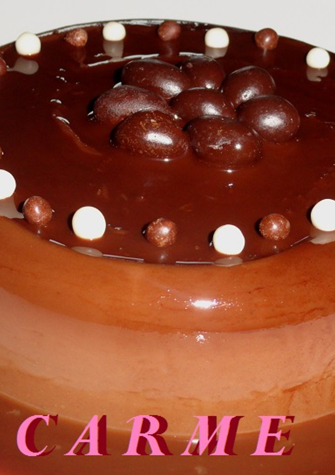 Una foto de Flan de café y cacao sin gluten