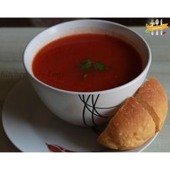 A picture of Tomato Carrot Soup.