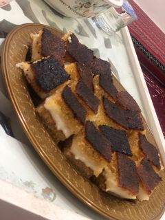 صورة لوصفة بسبوسه محشيه بالمهلبية😋❤️