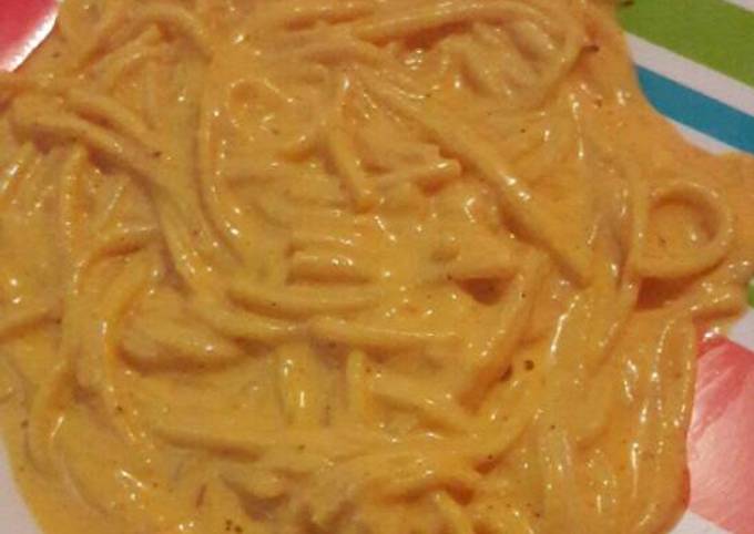 Spaghetti con queso y chile morrón Receta de Mojarrita- Cookpad