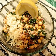A picture of Lemon Basil Winter Wheat Chickpea Salad.